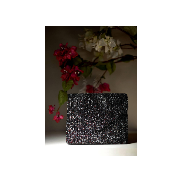 BLACK & WHITE GLITTERATI ENVELOPE (B12)
